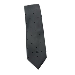 Christian Dior Gray Polyester Silk Blend‎ Mens Neck Tie w/ Dior Logo 54"